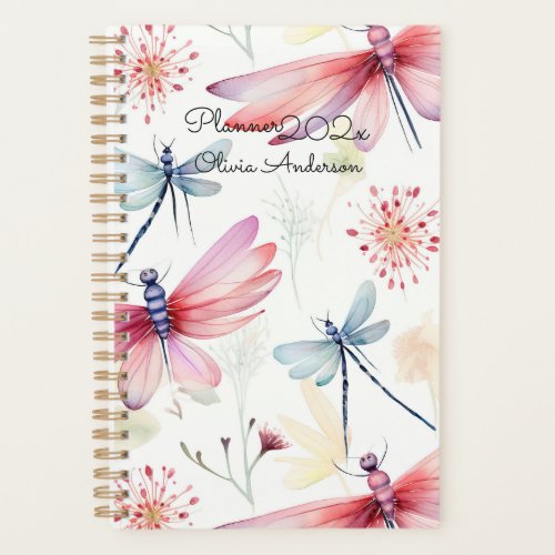 Floral Dragonfly Weekly Monthly 2024 Planner
