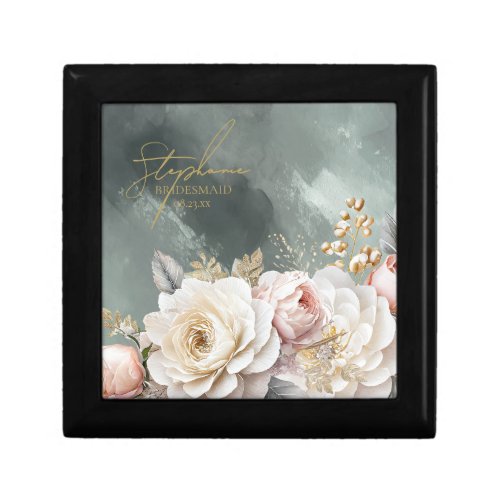 Floral Drama Wedding Bridesmaid Green ID1022 Gift Box