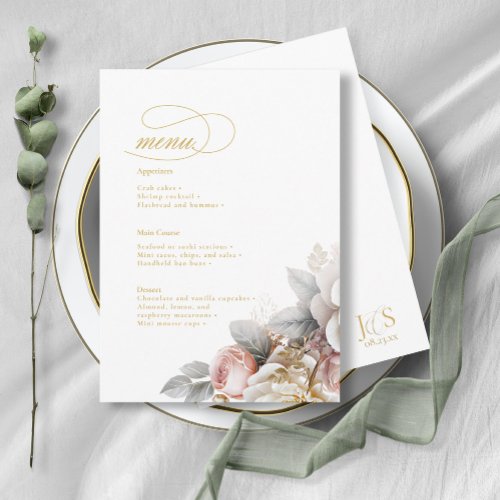 Floral Drama Wedding Menu ID1022