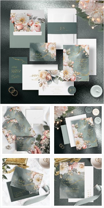 Floral Drama Wedding Spanish Green