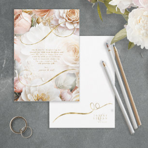 Floral Drama Wedding Thank You White ID1022
