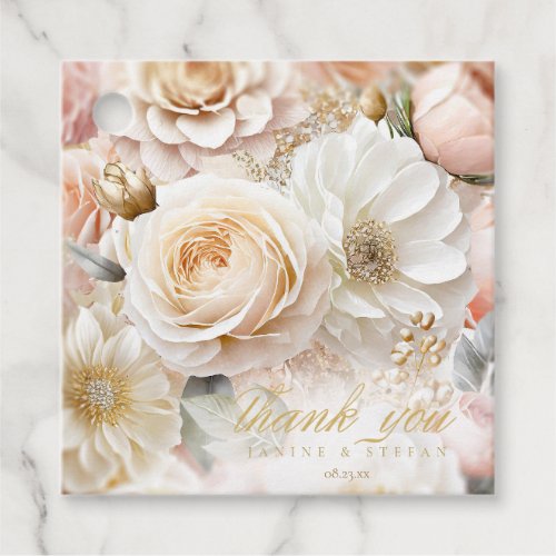 Floral Drama Wedding Thank You White ID1022 Favor Tags