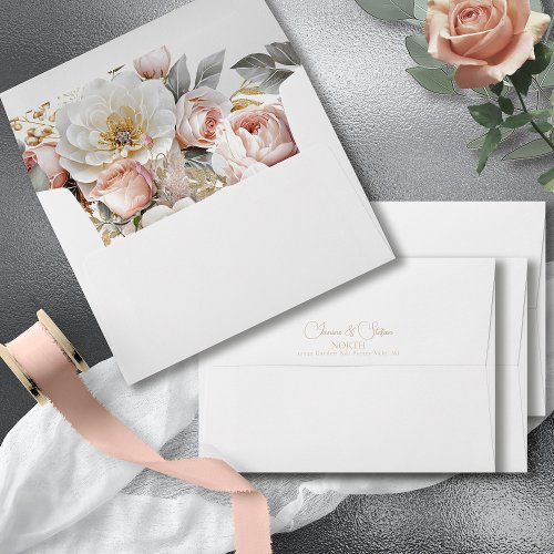 Floral Drama Wedding White ID1022 Envelope