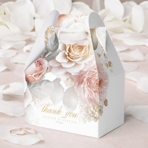 Floral Drama Wedding White ID1022 Favor Boxes