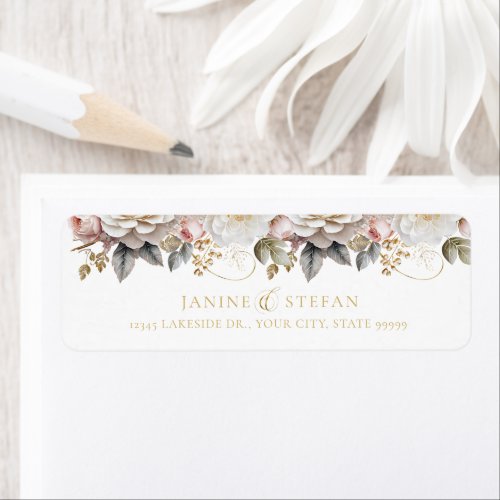 Floral Drama Wedding White ID1022 Label
