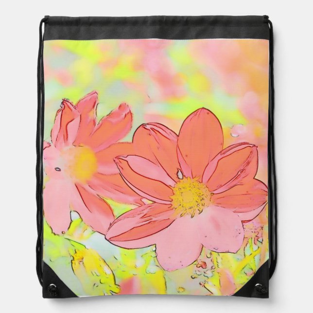 Floral Drawstring Backpack (Front)
