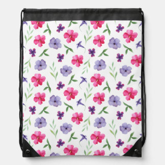 Floral Drawstring Bag