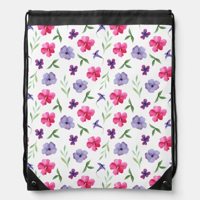 Floral Drawstring Bag (Front)