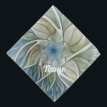 Floral Dream Abstract Blue Khaki Fractal Art Pet Bandana<br><div class="desc">A modern and abstract fantasy flower.
Design for your dog bandana and more.</div>