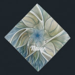 Floral Dream Abstract Blue Khaki Fractal Art Pet Bandana<br><div class="desc">A modern and abstract fantasy flower.
Design for your dog bandana and more.</div>