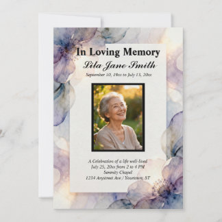 Floral Dream Celebration of Life Memorial Service Invitation