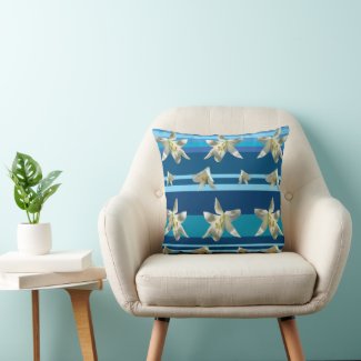Floral Dream in Blue  Throw Cushion