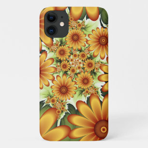 Floral Dream, Modern Abstract Flower Fractal Art iPhone 11 Case