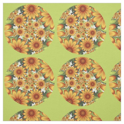 Floral Dream, Modern Abstract Flower Fractal Art Fabric