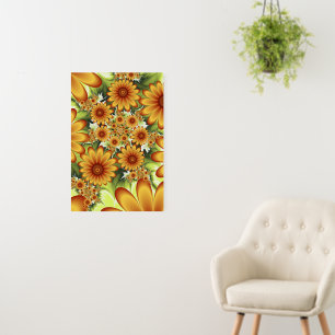 Floral Dream, Modern Abstract Flower Fractal Art Foam Board