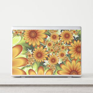 Floral Dream, Modern Abstract Flower Fractal Art HP Laptop Skin