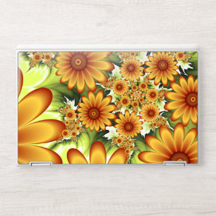Floral Dream, Modern Abstract Flower Fractal Art HP Laptop Skin