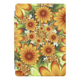 Floral Dream, Modern Abstract Flower Fractal Art iPad Pro Cover