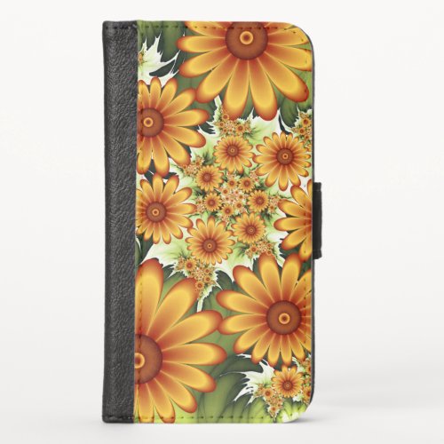 Floral Dream Modern Abstract Flower Fractal Art iPhone XS Wallet Case