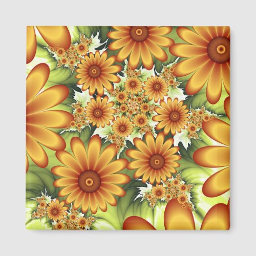 Floral Dream Modern Abstract Flower Fractal Art Magnet