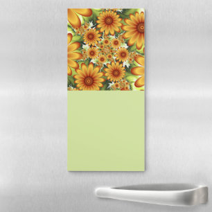 Floral Dream, Modern Abstract Flower Fractal Art Magnetic Notepad