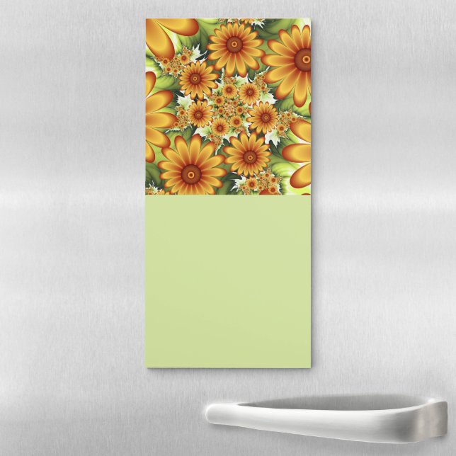 Floral Dream, Modern Abstract Flower Fractal Art Magnetic Notepad (In Situ)