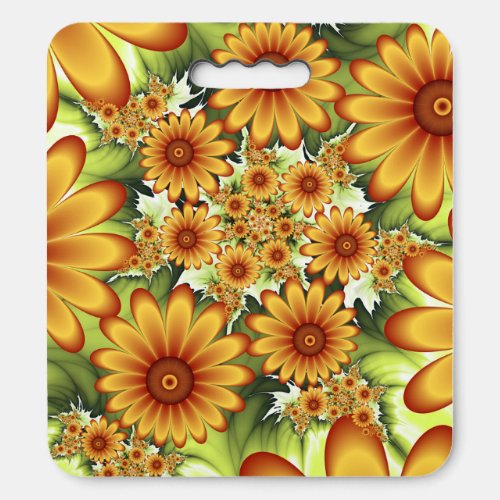 Floral Dream Modern Abstract Flower Fractal Art Seat Cushion