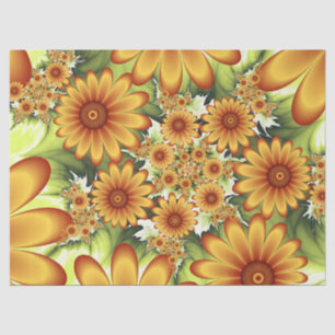 Floral Dream, Modern Abstract Flower Fractal Art Tissue Paper