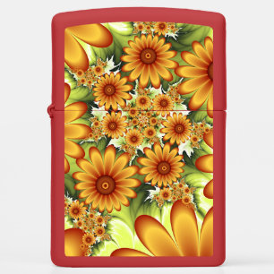Floral Dream, Modern Abstract Flower Fractal Art Zippo Lighter