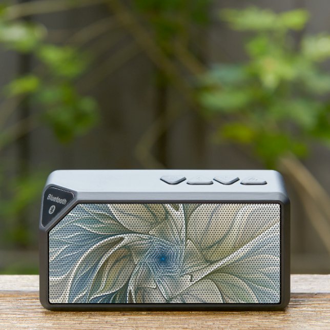 Floral Dream Pattern Abstract Blue Khaki Fractal Bluetooth Speaker (Insitu(Outdoor))