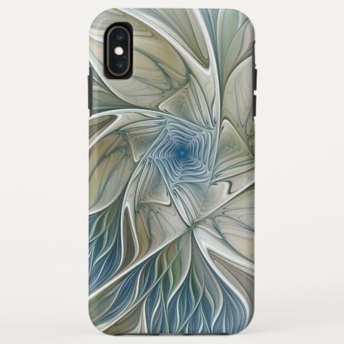 Floral Dream Pattern Abstract Blue Khaki Fractal iPhone XS Max Case