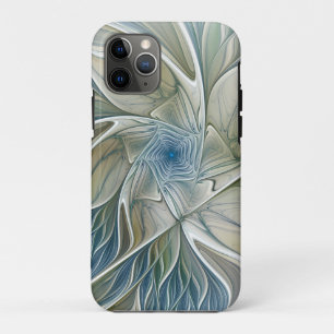 Floral Dream Pattern Abstract Blue Khaki Fractal iPhone 11 Pro Case