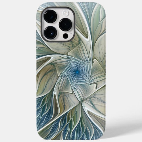 Floral Dream Pattern Abstract Blue Khaki Fractal Case_Mate iPhone 14 Pro Max Case