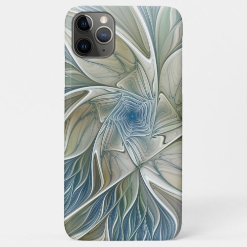 Floral Dream Pattern Abstract Blue Khaki Fractal iPhone 11 Pro Max Case