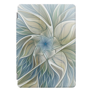 Floral Dream Pattern Abstract Blue Khaki Fractal iPad Pro Cover