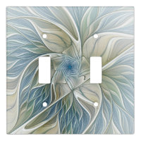 Floral Dream Pattern Abstract Blue Khaki Fractal