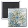 Floral Dream Pattern Abstract Blue Khaki Fractal Magnet