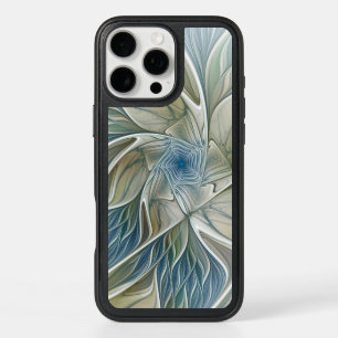 Floral Dream Pattern Abstract Blue Khaki Fractal iPhone 16 Pro Max Case