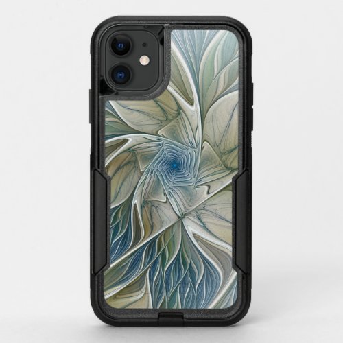 Floral Dream Pattern Abstract Blue Khaki Fractal OtterBox Commuter iPhone 11 Case