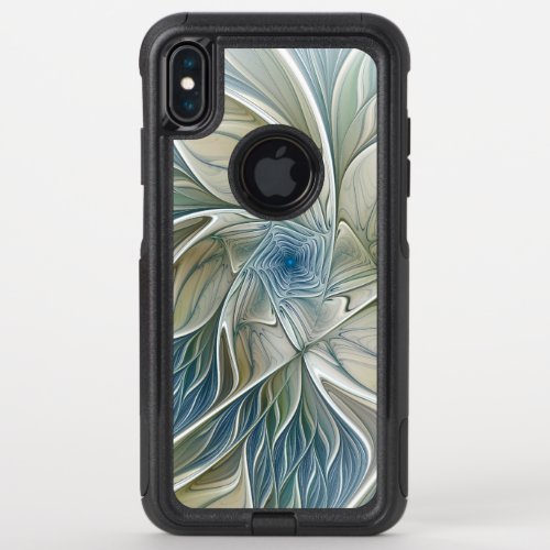 Floral Dream Pattern Abstract Blue Khaki Fractal OtterBox Commuter iPhone XS Max Case