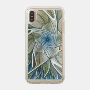 Floral Dream Pattern Abstract Blue Khaki Fractal Speck iPhone XS Max Case