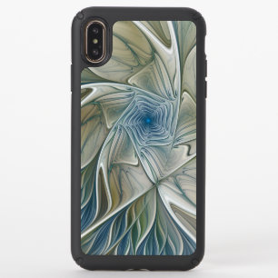 Floral Dream Pattern Abstract Blue Khaki Fractal Speck iPhone XS Max Case