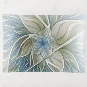 Floral Dream Pattern Abstract Blue Khaki Fractal Trinket Tray
