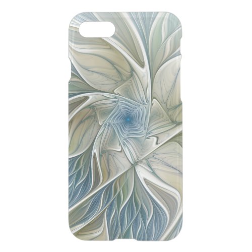 Floral Dream Pattern Abstract Blue Khaki Fractal iPhone SE87 Case