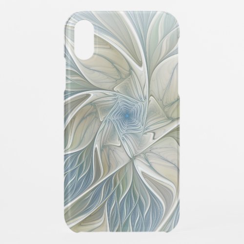 Floral Dream Pattern Abstract Blue Khaki Fractal iPhone XR Case