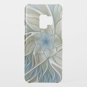 Floral Dream Pattern Abstract Blue Khaki Fractal Uncommon Samsung Galaxy S9 Case
