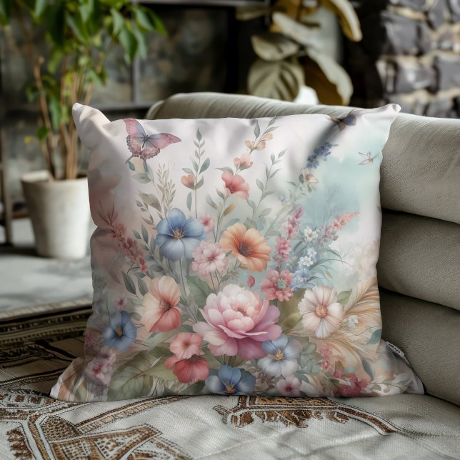 Floral Dream Throw Pillow (Creator Uploaded)