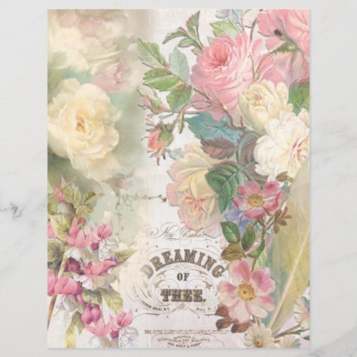Floral Dreaming of Thee Scrapbook Paper