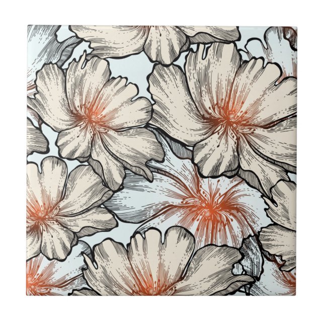 Floral Dreams #10 at Susiejayne Ceramic Tile (Front)