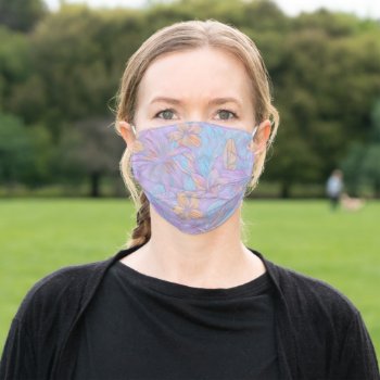 Floral Dreams 619-1b Pastell Adult Cloth Face Mask by MehrFarbeImLeben at Zazzle